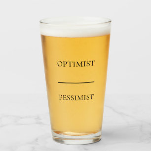 Copo De Pint Engraçado Otimista-Pessimista