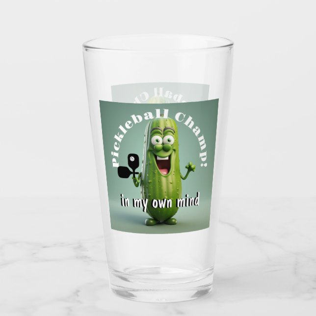 Copo De Pint Engraçado Pickleball Vidro do Caramelo (Frente)