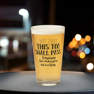Copo De Pint Engraçado Que Isso Também Passará Como Uma Pedra D