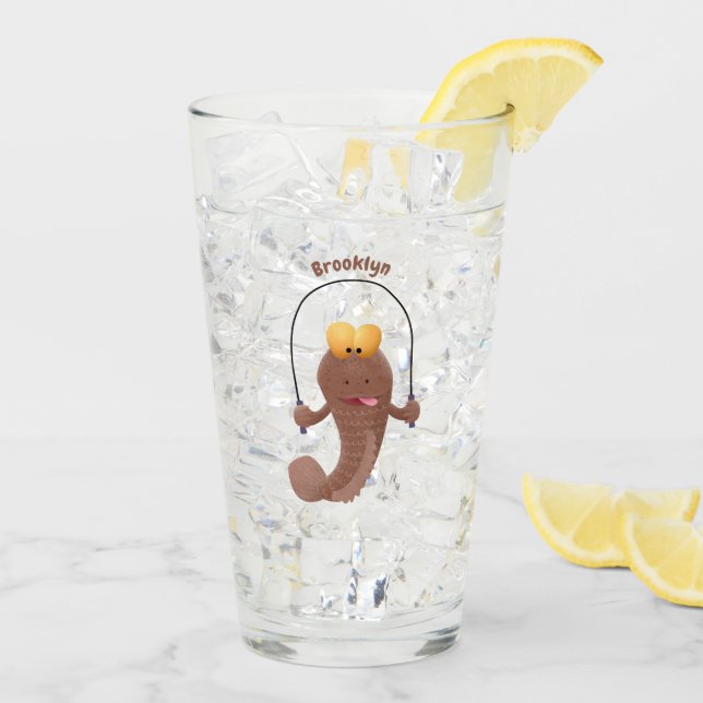 Copo De Pint Engraçado saltando desenho de peixe (Gelo traseiro)