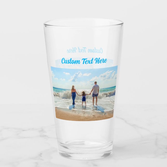 Copo De Pint Envie sua foto Presente de Vidro Texto Personaliza (Frente)