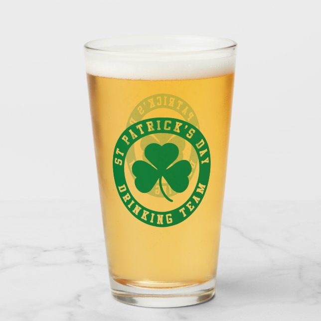 Copo De Pint Equipe de Bebedores do Dia de São Patrício  (Frente (Preenchido))