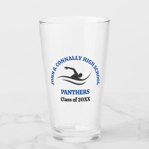 Copo De Pint Equipe de Natação Azul Nome Personalizado do Nadad