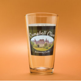 Copo De Pint Escocês Campbell Clan Castle Tartan Family Glass