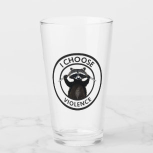 Copo De Pint Escolho Violência Engraçado Raccoon