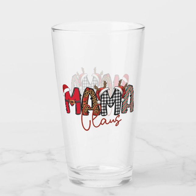 Copo De Pint Escrito da Mama Claus (Frente)