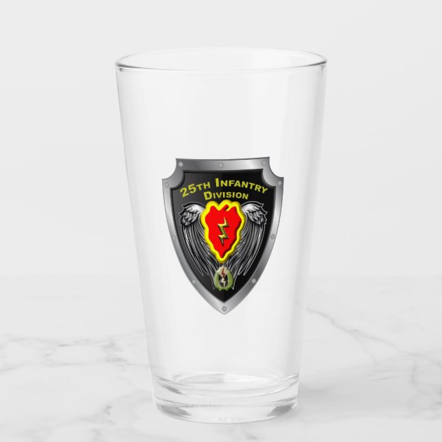 Copo De Pint Escudo da 25ª Divisão de Infantaria “Tropic Lightn (Frente)