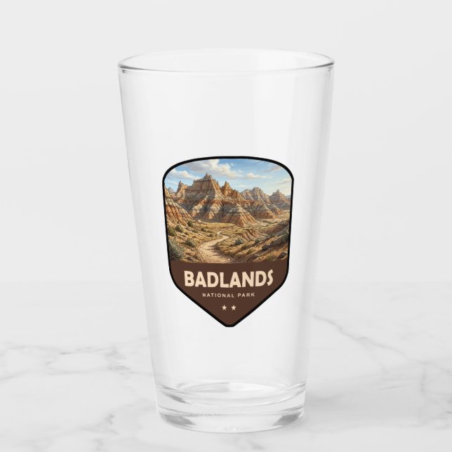 Copo De Pint Escudo do Parque Nacional Badlands (Frente)