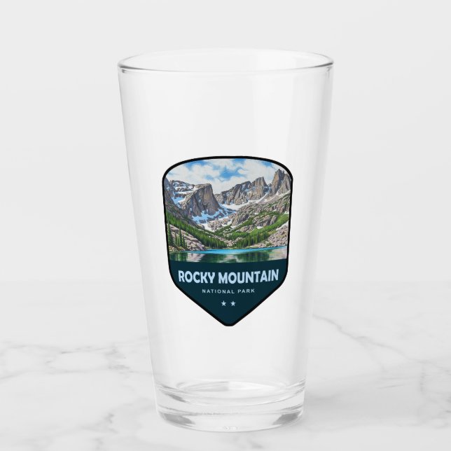 Copo De Pint Escudo do Parque Nacional Montanhas Rochosas (Frente)
