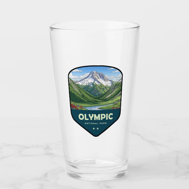 Copo De Pint Escudo do Parque Nacional Olímpico (Frente)
