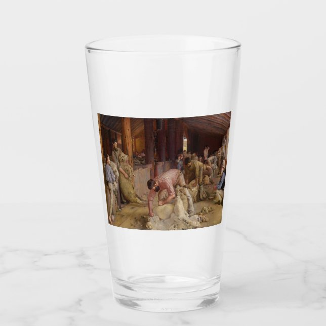 Copo De Pint Escutando os Rams (Arte australiana) (Tom Roberts) (Frente)