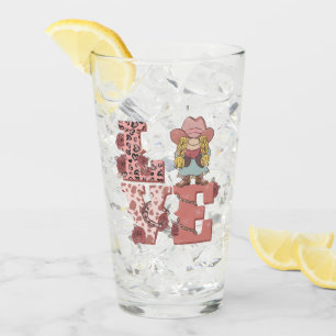 Copo De Pint Espírito de Amor e Cowgirl - Estilo Vintage Countr