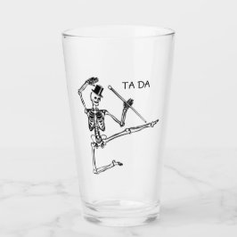 COPO DE PINT ESQUELETO DANÇANTE COM CHAPÉU DE COPA CANECA DE CE