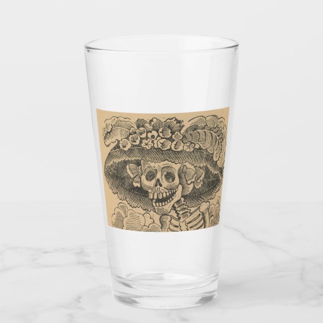 Copo De Pint Esqueleto De Câncer (Calavera Catrina) (Caveira El (Frente)