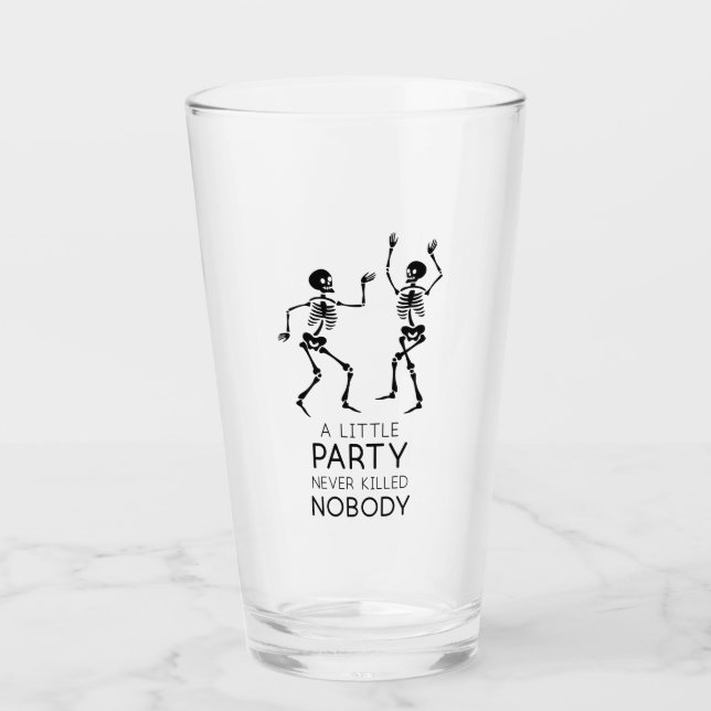 Copo De Pint Esqueletos de Halloween contemporâneos (Frente)