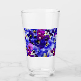 Copo De Pint Esquema de Flor Azul