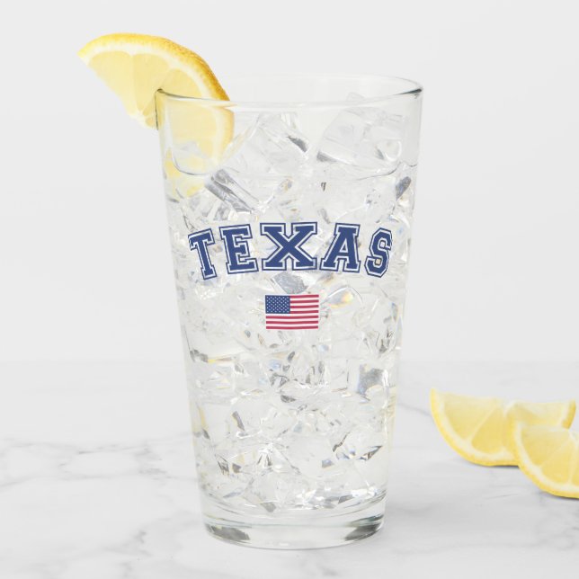 Copo De Pint Estado do Texas USA Flag (Gelo frontal)