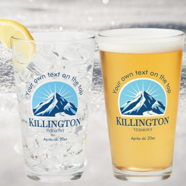 Copo De Pint Estância de esqui Killington Vermont bebe cerveja (Criador carregado)
