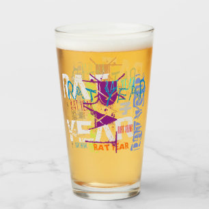 Copo De Pint Estilo de grafite Rat Chinês Ano Zodiac Beer Glass