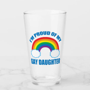 Copo De Pint Estou orgulhoso de minha filha Gay, LGBTQ, Pai da 