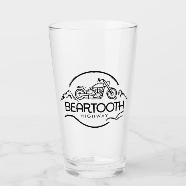 Copo De Pint Estrada Beartooth Montana Wyoming Motocicleta (Frente)