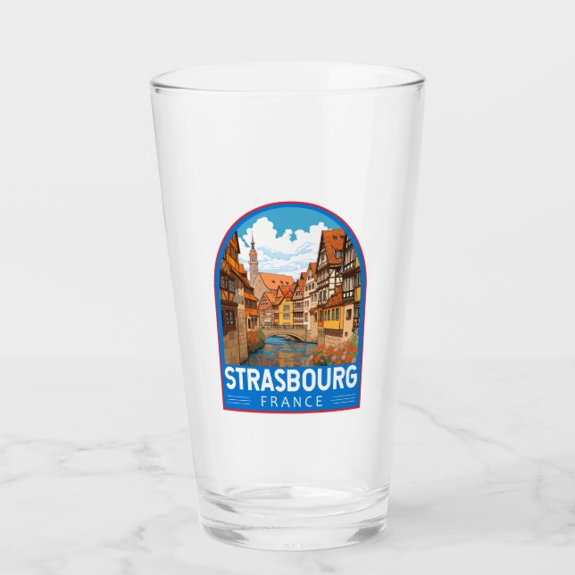 Copo De Pint Estrasburgo França Viagem Art Vintage (Frente)