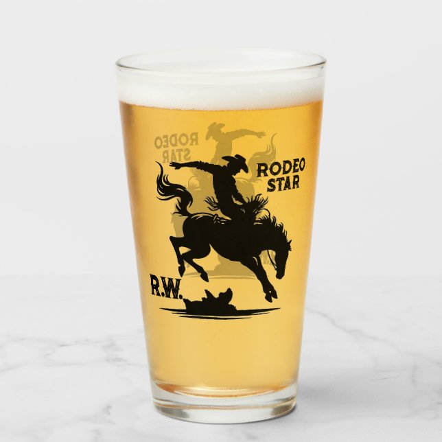 Copo De Pint Estrela de Rodeio Personalizada (Frente (Preenchido))