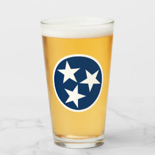Copo De Pint Estrelas brancas de Sinalizador do Tennessee