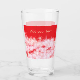 Copo De Pint Estrelas brilhantes cor-de-rosa vermelho simples a