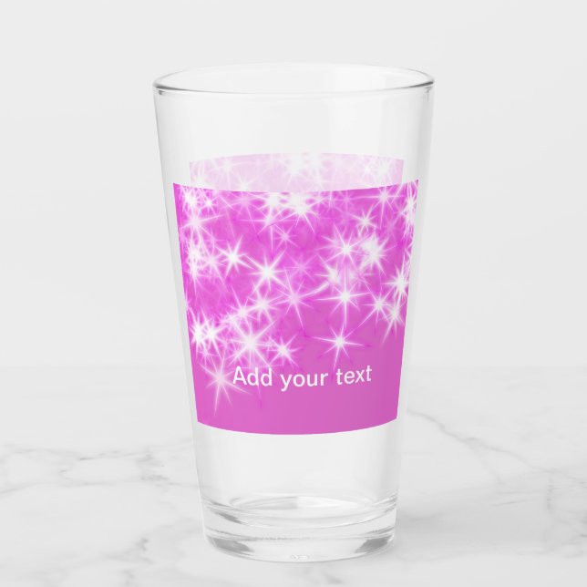 Copo De Pint Estrelas cintilantes de brilho rosa simples adicio (Frente)