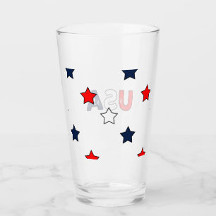 Copo De Pint Estrelas Vermelhas e Azuis Patriotas