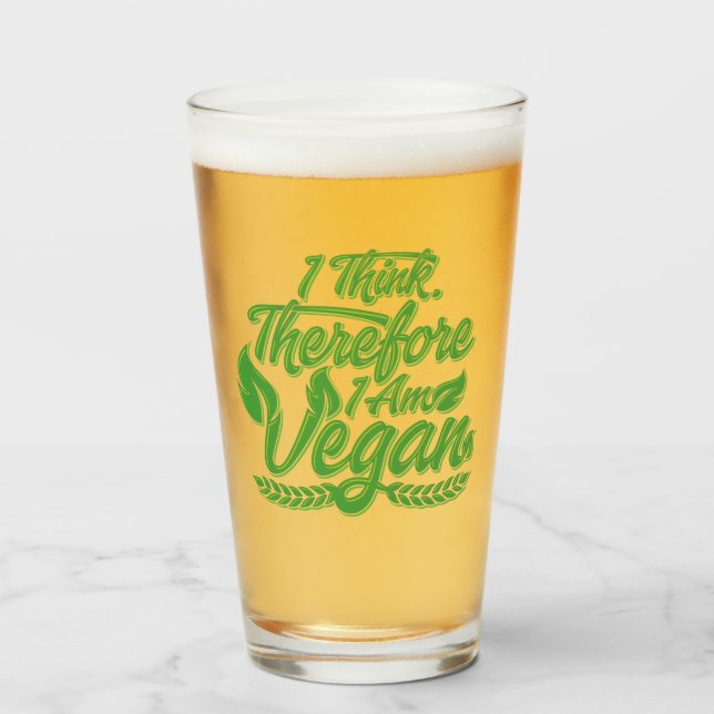 Copo De Pint Eu Acho, Por Isso Sou Vegan (Frente (Preenchido))