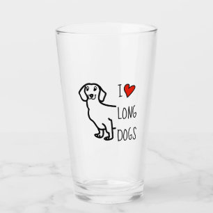 Copo De Pint Eu Amo Cachorro Salsicha Dachshund Fofo Engraçado