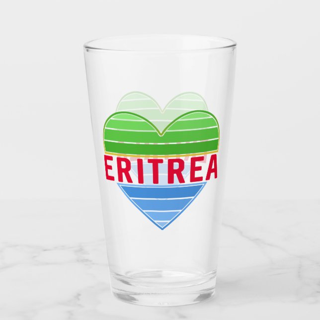 Copo De Pint Eu Amo Eritreia, Coração Eritreia (Frente)