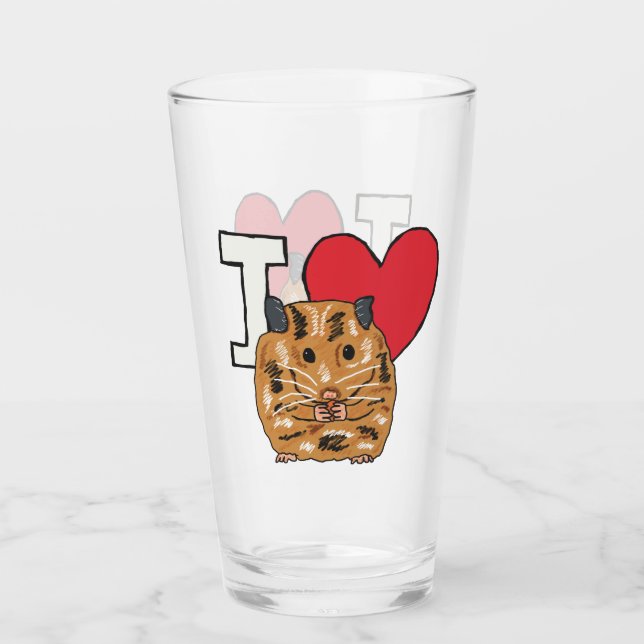 Copo De Pint Eu Amo Hamsters (Frente)