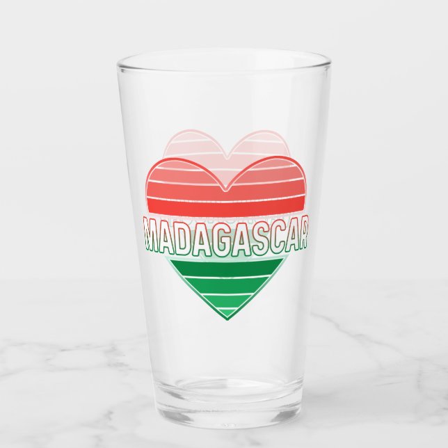 Copo De Pint Eu amo Madagascar, coração malgaxe (Frente)