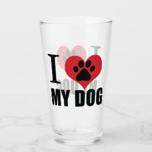 Copo De Pint Eu amo meu travesseiro decorativo de cachorro