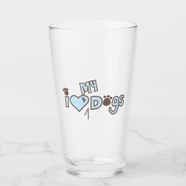 Copo De Pint Eu Amo Meus Cães (Frente)