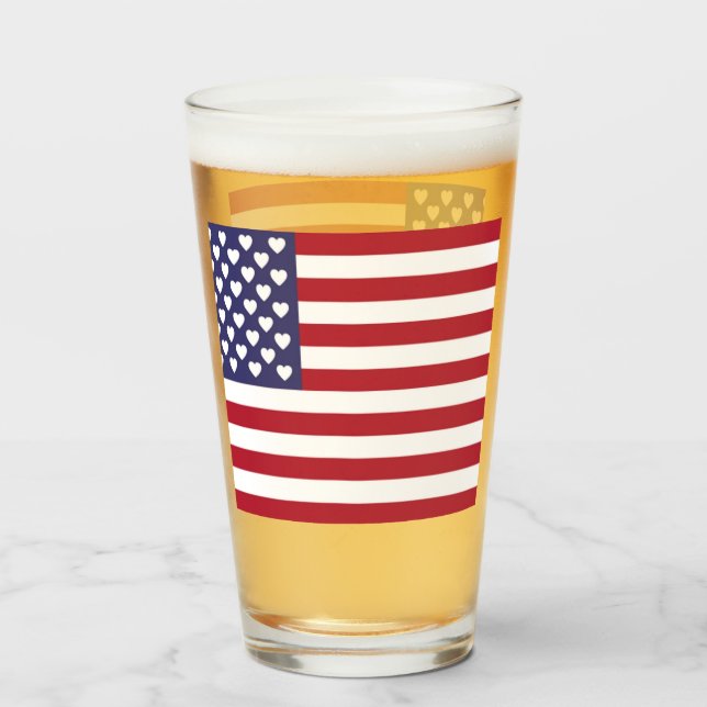 COPO DE PINT EU AMO OS ESTADOS UNIDOS DA AMÉRICA (Frente (Preenchido))