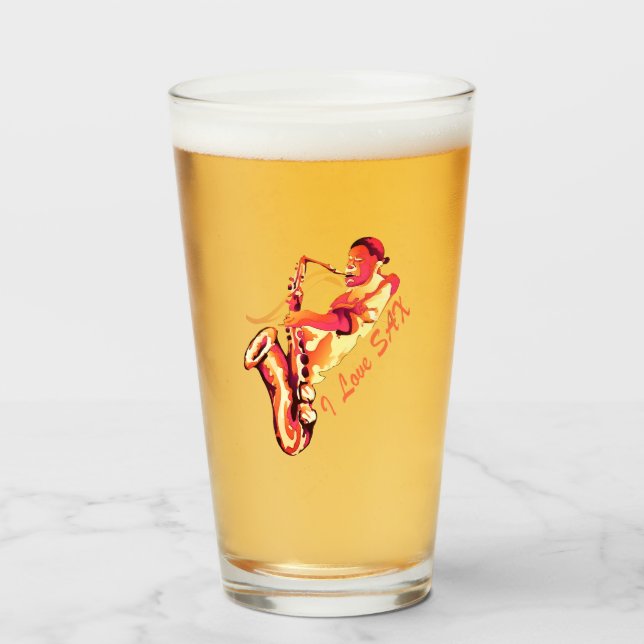 Copo De Pint Eu Amo Sax (Frente (Preenchido))