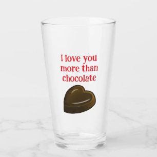 Copo De Pint Eu amo você mais do que chocolate