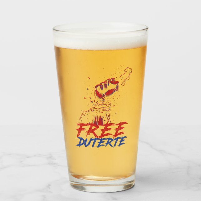Copo De Pint Eu Defendo Duterte Free DU30 Duterte (Frente (Preenchido))