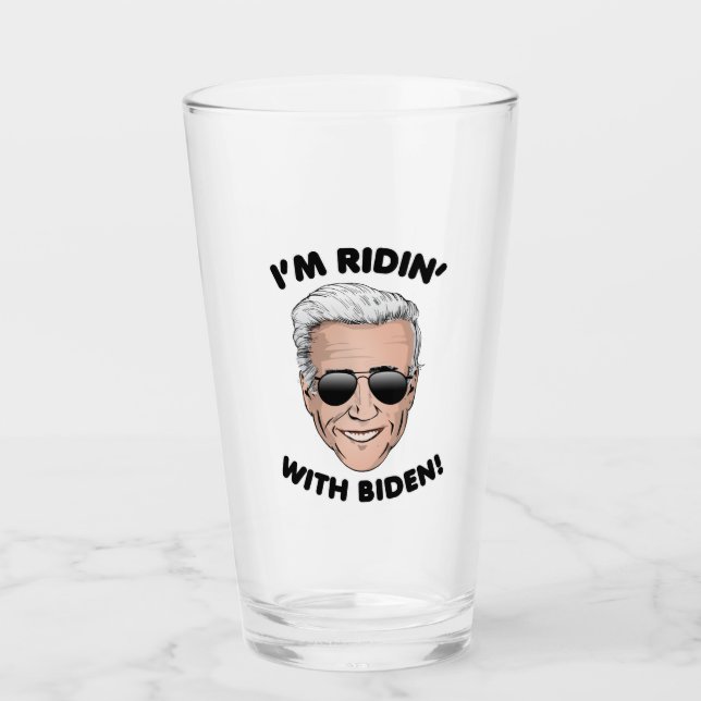 Copo De Pint Eu estou ridin com Biden (Frente)