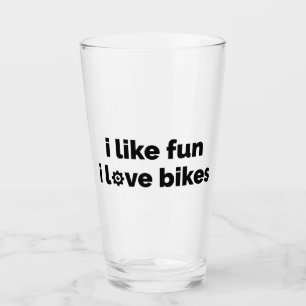 Copo De Pint Eu Gosto de Diversão Eu Amo Bicicletas