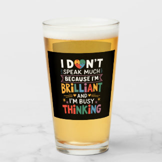 Copo De Pint Eu não falo muito acutismo brilhante