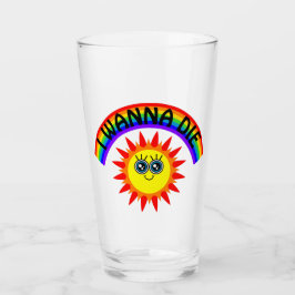 Copo De Pint Eu Quero Morrer - Arco-Íris Sorrindo Sol