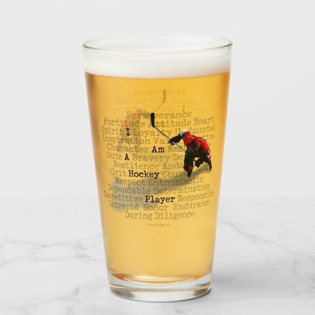 Copo De Pint Eu sou um jogador de hóquei (Frente (Preenchido))