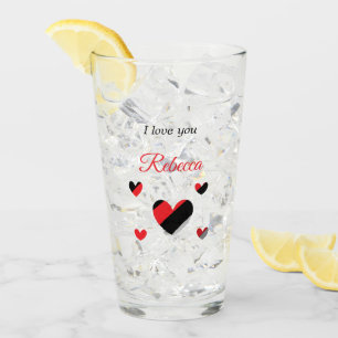 Copo De Pint Eu te amo corações coloridos brancos