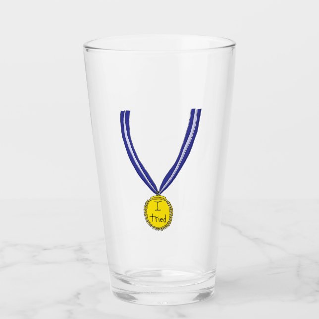 Copo De Pint Eu Tentei Medalha (Frente)
