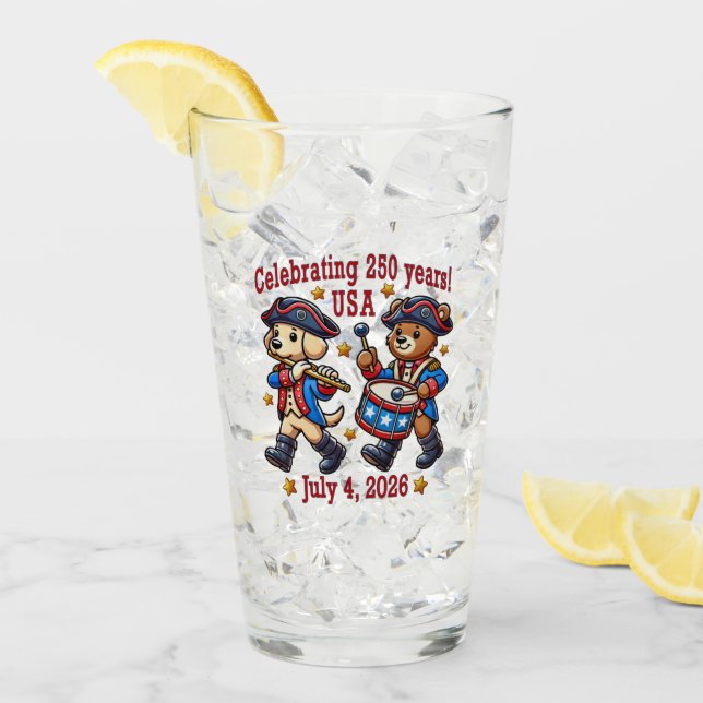 Copo De Pint EUA 250º Aniversário de Souvenir - Patriótico (Gelo frontal)